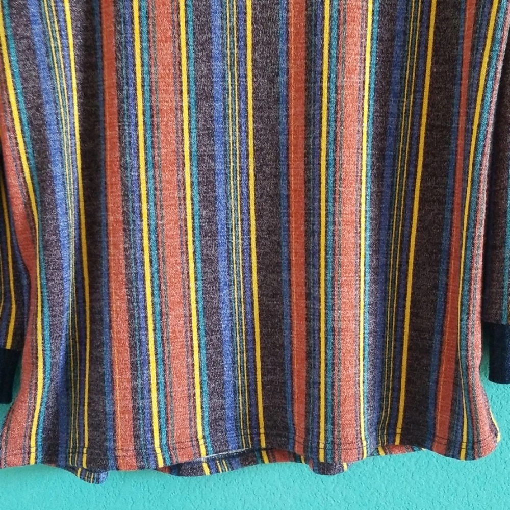 {Ces Femme} Multi-Color Shiny Stripe Fall Sweater - image 7